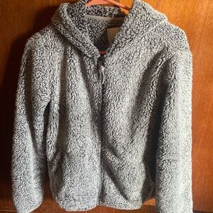 Jr’s SO cozy Gray Sherpa Jacket Xsmall Full zip